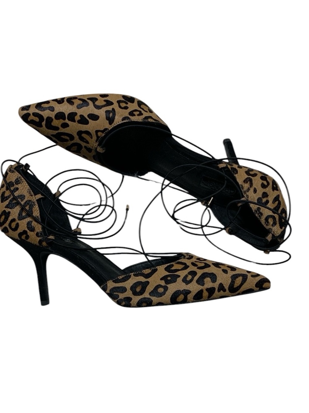 Top Shop Lace-up Leopard Print Heels Sz 7.5